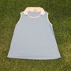 Vintage 80s Tennis Shirt Womens Large 20x24 Blue